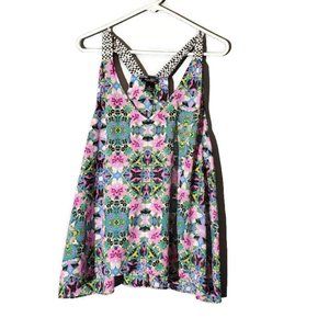 Bisou Bisou Flowered Print Racer Top/Tank Top/Cami